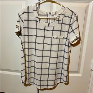 Black and white blouse